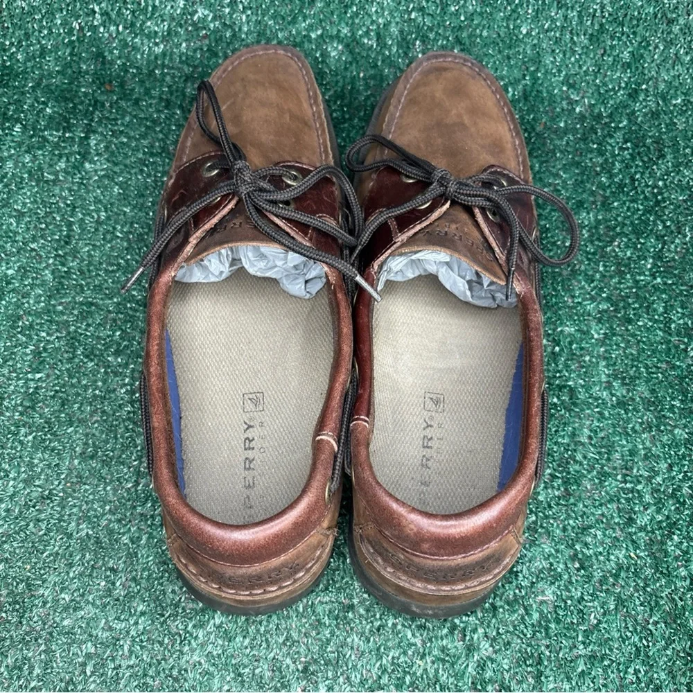 Sperry Top Sider Brown Leather‎ Nubuck Moccasin Boat Shoes Men's Size 12 M
